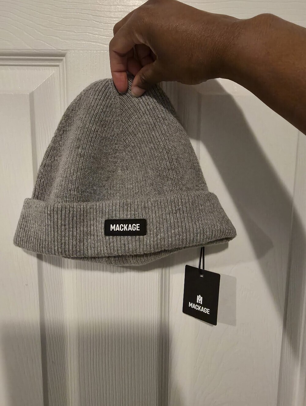 NWT- Unisex Mackage Ribbed Beanie - Gray - Picture 3 of 15
